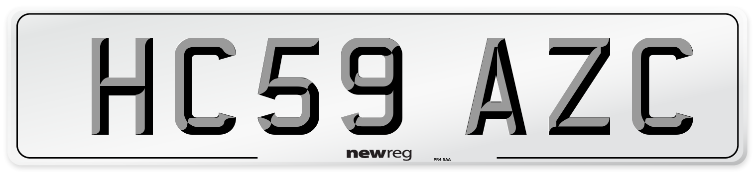 HC59 AZC Number Plate from New Reg